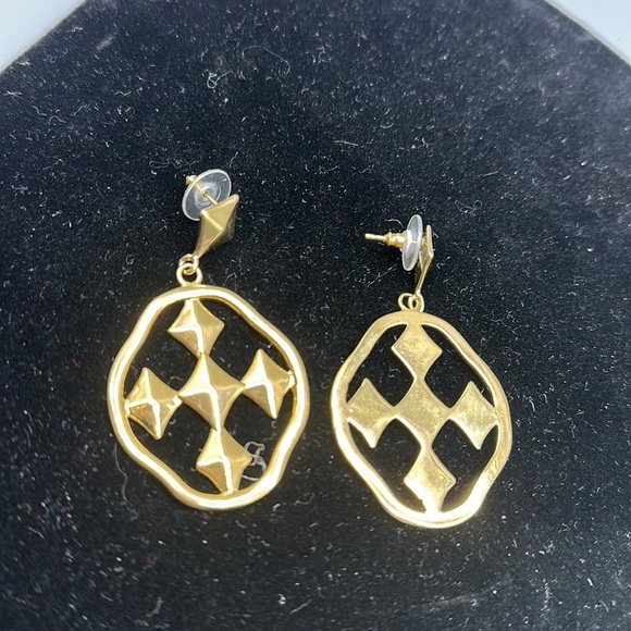 Gold Geometric Earrings - Picture 7 of 7